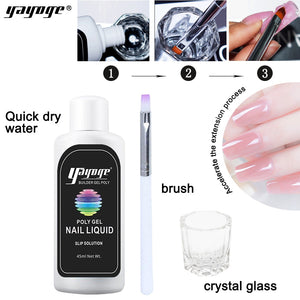 yayoge 45ml Nail Liquid polygel slip solution Permanent Liquid Slip Solution glides gel polish soak off Nail Art tools