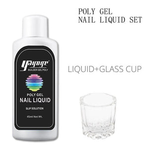 yayoge 45ml Nail Liquid polygel slip solution Permanent Liquid Slip Solution glides gel polish soak off Nail Art tools