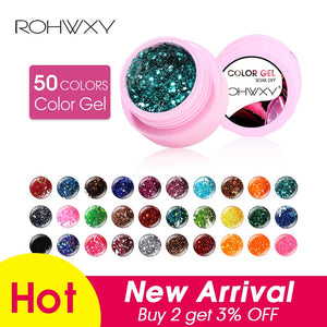 ROHWXY 1 Box Nail Gel Polish Manicure 100 Colors UV Gel Lacquer For Nail Art Design Glitter Effect Gel Varnish Top And Base Coat