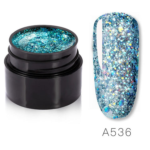 ROSALIND 5ml Shiny Diamond Gel Nail Polish Bright For Glitter Painting Nail Art Design Poly UV Top Base Primer For Manicure