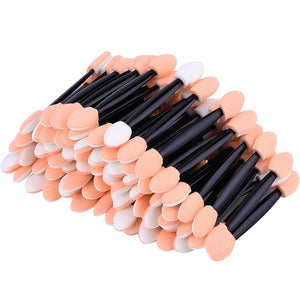 100PCS Disposable Eyeshadow Brush Dual Sided Sponge Nylon Sets & Kits Eye Shadow Brushes Makeup Cosmetic Applicator