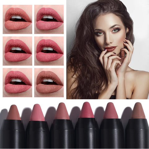 Matte Crayon Lipstick Waterproof Nutritious Velvet Lip Stick Pencil Red Tint Nude Batom Long Lasting Makeup set Lip Kit