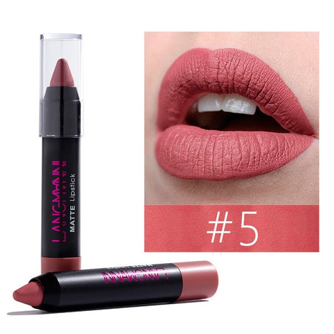 Matte Crayon Lipstick Waterproof Nutritious Velvet Lip Stick Pencil Red Tint Nude Batom Long Lasting Makeup set Lip Kit