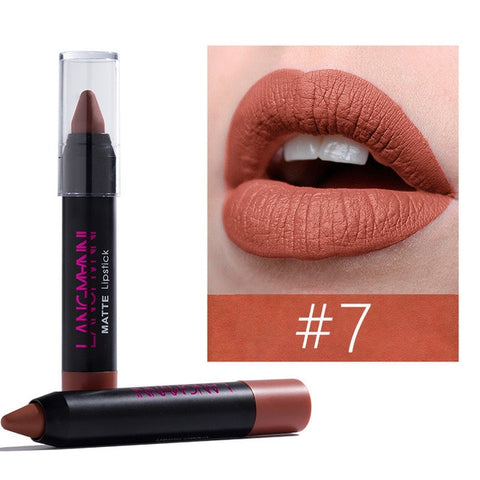 Matte Crayon Lipstick Waterproof Nutritious Velvet Lip Stick Pencil Red Tint Nude Batom Long Lasting Makeup set Lip Kit