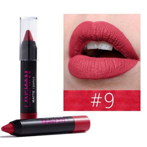 Matte Crayon Lipstick Waterproof Nutritious Velvet Lip Stick Pencil Red Tint Nude Batom Long Lasting Makeup set Lip Kit