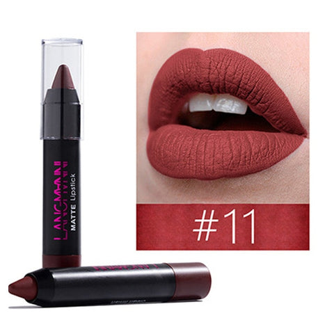 Matte Crayon Lipstick Waterproof Nutritious Velvet Lip Stick Pencil Red Tint Nude Batom Long Lasting Makeup set Lip Kit