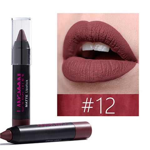 Matte Crayon Lipstick Waterproof Nutritious Velvet Lip Stick Pencil Red Tint Nude Batom Long Lasting Makeup set Lip Kit