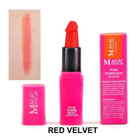 12 Colors Shape Penis Lipstick Long Lasting Moisturing Lipstick Sexy Red Velvet Lips Make Up Matte Waterproof Lipsticks Makeup