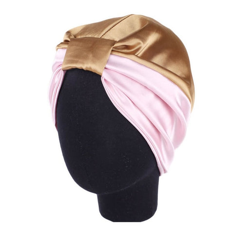 6 Colors Satin Bonnet Salon Bonnet Night Hair Hat For Natural Curly Hair Double Elastic Bathing Sleep Women Head Cover Wrap Hat