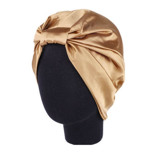 6 Colors Satin Bonnet Salon Bonnet Night Hair Hat For Natural Curly Hair Double Elastic Bathing Sleep Women Head Cover Wrap Hat