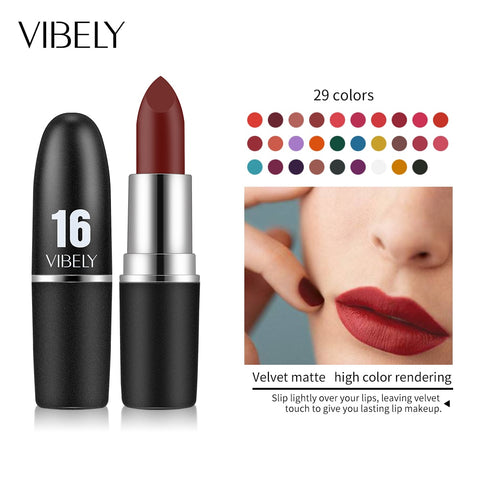 2018 New 29 Color Matte Bullet Head Lipstick Waterproof Long Lasting Makeup Tube Make Up Waterproof Liquid Lip Stick Cosmetic