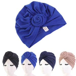 4 Colors Cotton Bonnet Salon Bonnet Night Hair Hat For Natural Curly Hair Double Elastic Bathing Sleep Women Head Cover Wrap Hat