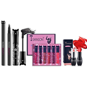 4pcs/set Cate Makeup Sets Including Lipstick, Eyeliner,Mascara, Eyeshadow, Makeup Kit Women Cosmetics Bag for Gifts