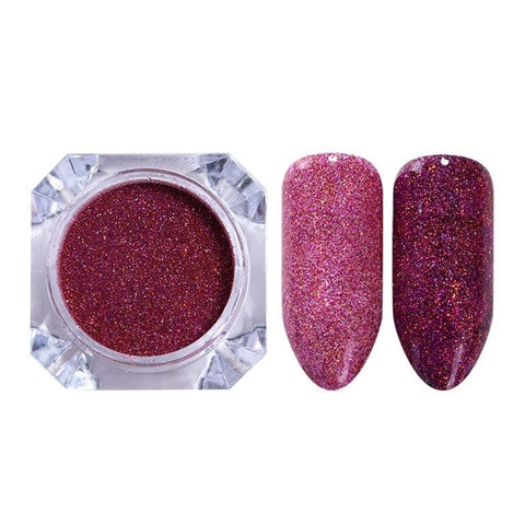 LEMOOC Nail Shimmer Powder Shining Rose Gold Metal Mirror Effect Nail Chrome Pigment Holographic Dust Nail Art Decoration