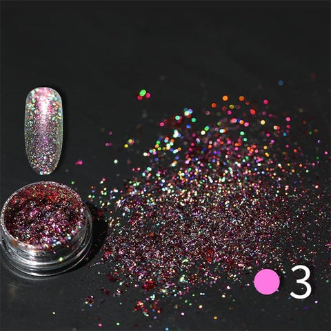 LEMOOC Nail Shimmer Powder Shining Rose Gold Metal Mirror Effect Nail Chrome Pigment Holographic Dust Nail Art Decoration