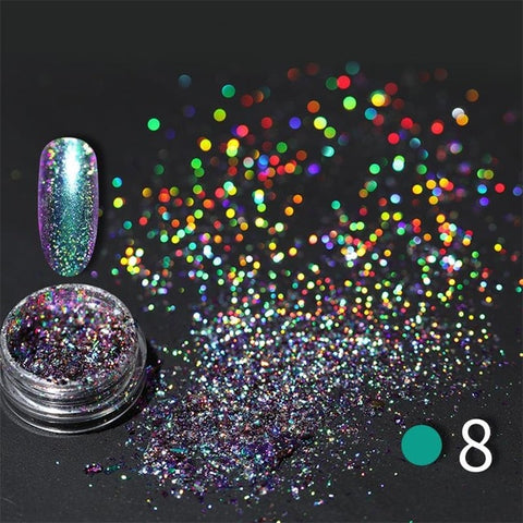 LEMOOC Nail Shimmer Powder Shining Rose Gold Metal Mirror Effect Nail Chrome Pigment Holographic Dust Nail Art Decoration