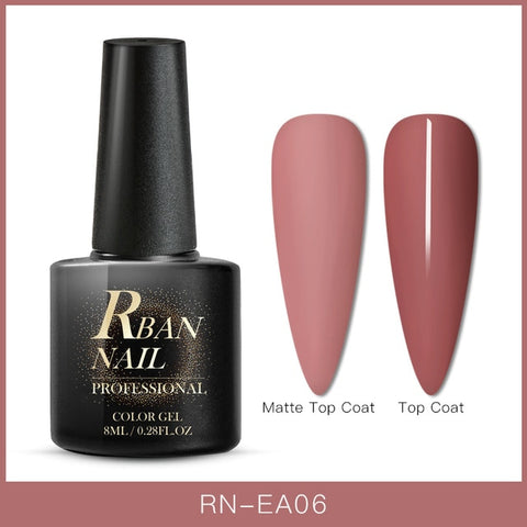 RBAN NAIL 8ML Color UV Gel Nail Polish Matt Top Coat Hybrid Nails Gel Soak Off Long Lasting Nail Art Gel Varnish Lacquer Tools