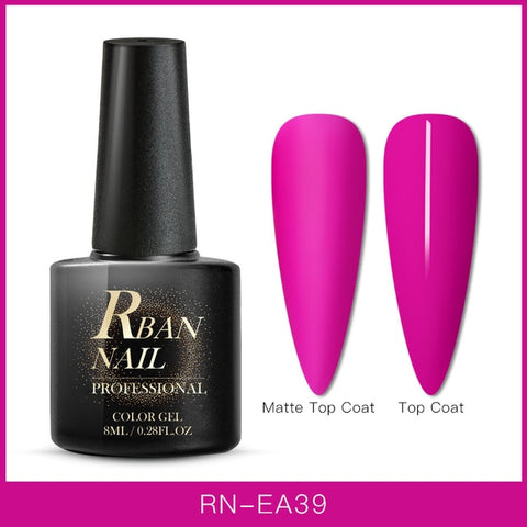 RBAN NAIL 8ML Color UV Gel Nail Polish Matt Top Coat Hybrid Nails Gel Soak Off Long Lasting Nail Art Gel Varnish Lacquer Tools