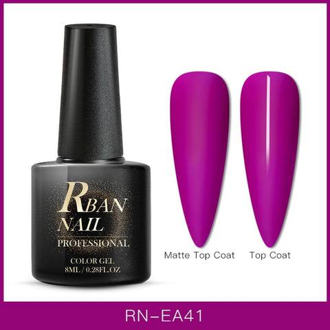 RBAN NAIL 8ML Color UV Gel Nail Polish Matt Top Coat Hybrid Nails Gel Soak Off Long Lasting Nail Art Gel Varnish Lacquer Tools