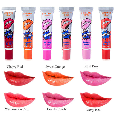 6 colors take off liquid lipstick waterproof long-lasting lip gloss lint mask makeup tattoo matte lipstick lipstick cosmetic