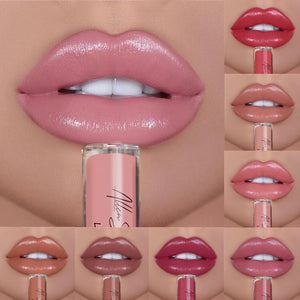 Nude Glitter Shimmer Liquid Lipstick Cosmetics Lips Gloss Long Lasting Waterproof Colorful Lipgloss Makeup Pigment Sexy Women