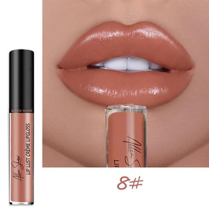 Nude Glitter Shimmer Liquid Lipstick Cosmetics Lips Gloss Long Lasting Waterproof Colorful Lipgloss Makeup Pigment Sexy Women