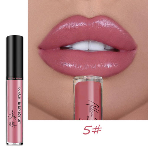 Nude Glitter Shimmer Liquid Lipstick Cosmetics Lips Gloss Long Lasting Waterproof Colorful Lipgloss Makeup Pigment Sexy Women