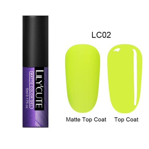 LILYCUTE 5ml Gel Nail Polish Soak Off UV Gel Long Lasting Semi Permanent Soak Off UV Gel Varnish Nail Art Gel Polish Green Color