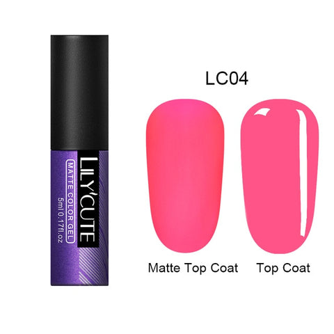 LILYCUTE 5ml Gel Nail Polish Soak Off UV Gel Long Lasting Semi Permanent Soak Off UV Gel Varnish Nail Art Gel Polish Green Color