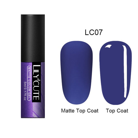 LILYCUTE 5ml Gel Nail Polish Soak Off UV Gel Long Lasting Semi Permanent Soak Off UV Gel Varnish Nail Art Gel Polish Green Color