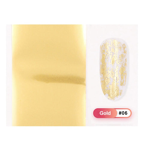 7 Colors Holographic Nail Foils Nail Transfer Sticker Rose Gold Champagne Nail Stickers 4*20cm Nail Art Design