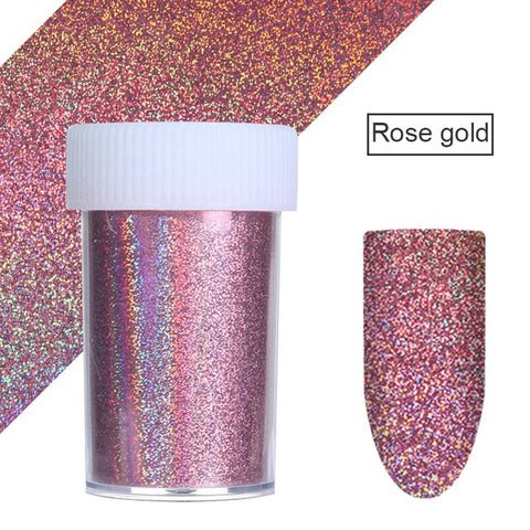 7 Colors Holographic Nail Foils Nail Transfer Sticker Rose Gold Champagne Nail Stickers 4*20cm Nail Art Design