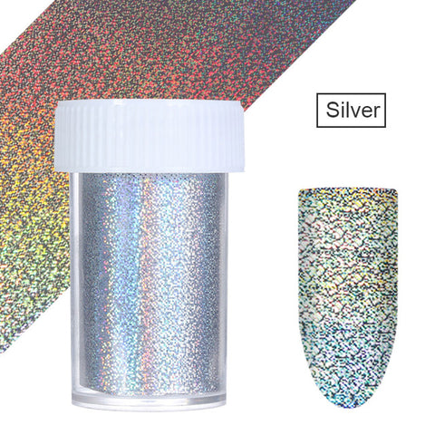 7 Colors Holographic Nail Foils Nail Transfer Sticker Rose Gold Champagne Nail Stickers 4*20cm Nail Art Design