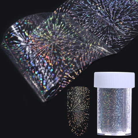 7 Colors Holographic Nail Foils Nail Transfer Sticker Rose Gold Champagne Nail Stickers 4*20cm Nail Art Design