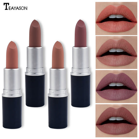 TEAYASON makeup Lipstick Matte Waterproof Velvet Lip Stick 10 Colors Sexy Red Brown Pigments Makeup Matte Lipsticks Beauty Lips