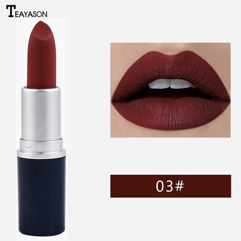 TEAYASON makeup Lipstick Matte Waterproof Velvet Lip Stick 10 Colors Sexy Red Brown Pigments Makeup Matte Lipsticks Beauty Lips