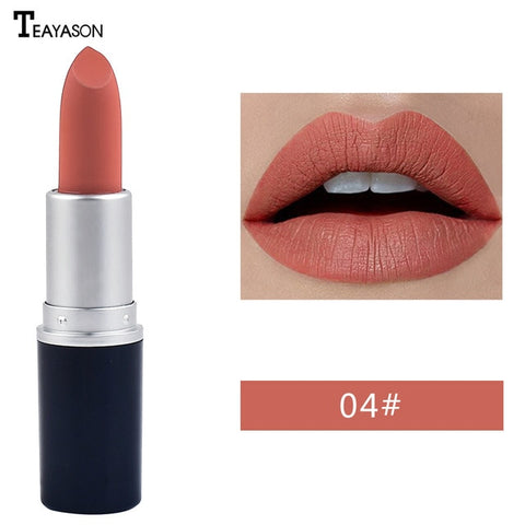 TEAYASON makeup Lipstick Matte Waterproof Velvet Lip Stick 10 Colors Sexy Red Brown Pigments Makeup Matte Lipsticks Beauty Lips