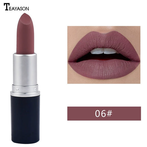 TEAYASON makeup Lipstick Matte Waterproof Velvet Lip Stick 10 Colors Sexy Red Brown Pigments Makeup Matte Lipsticks Beauty Lips