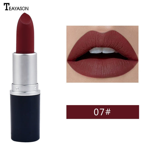 TEAYASON makeup Lipstick Matte Waterproof Velvet Lip Stick 10 Colors Sexy Red Brown Pigments Makeup Matte Lipsticks Beauty Lips