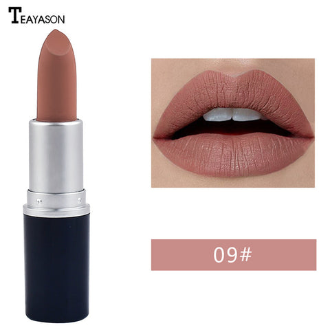 TEAYASON makeup Lipstick Matte Waterproof Velvet Lip Stick 10 Colors Sexy Red Brown Pigments Makeup Matte Lipsticks Beauty Lips