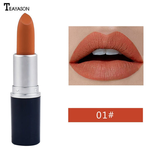 TEAYASON makeup Lipstick Matte Waterproof Velvet Lip Stick 10 Colors Sexy Red Brown Pigments Makeup Matte Lipsticks Beauty Lips