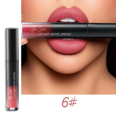 12Colors Waterproof Glitter Liquid Lip Gloss Metallic Matte Lipstick Cosmetic Sexy Long Lasting Mate Lip Tint Makeup Nude TSLM2