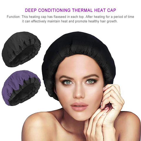 Flaxseed Hair Care Heating Microwavable Hat Deep Conditioning Heat Cap Steaming Cotton Reversible