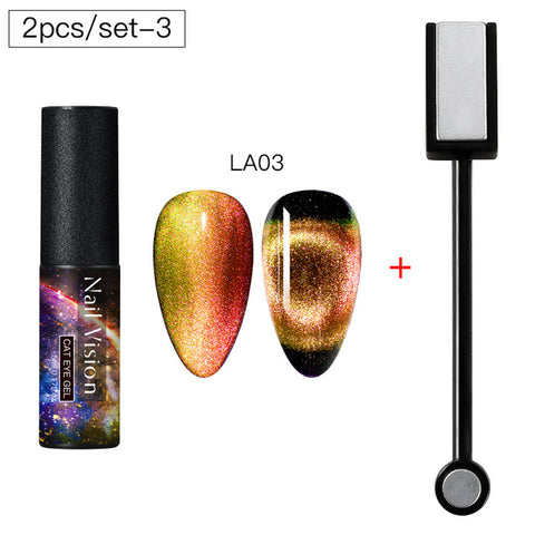 9D Chameleon Magnetic Cat Eye Gel Nail Polish Long Lasting Shining Laser Cat Eye Soak Off UV LED Nail Art Gel Varnish Lacquer