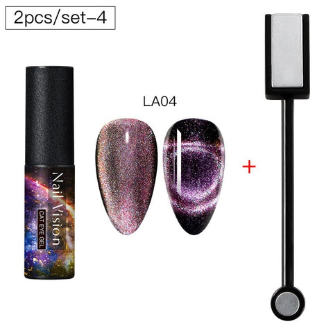 9D Chameleon Magnetic Cat Eye Gel Nail Polish Long Lasting Shining Laser Cat Eye Soak Off UV LED Nail Art Gel Varnish Lacquer