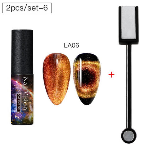 9D Chameleon Magnetic Cat Eye Gel Nail Polish Long Lasting Shining Laser Cat Eye Soak Off UV LED Nail Art Gel Varnish Lacquer