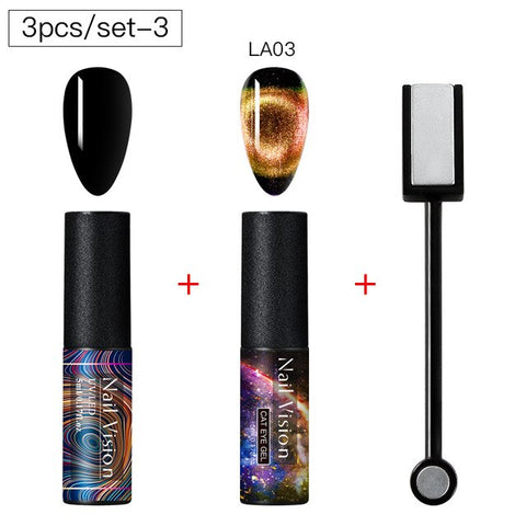 9D Chameleon Magnetic Cat Eye Gel Nail Polish Long Lasting Shining Laser Cat Eye Soak Off UV LED Nail Art Gel Varnish Lacquer