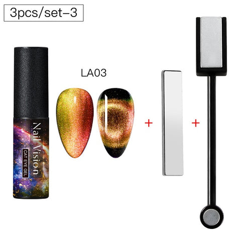 9D Chameleon Magnetic Cat Eye Gel Nail Polish Long Lasting Shining Laser Cat Eye Soak Off UV LED Nail Art Gel Varnish Lacquer