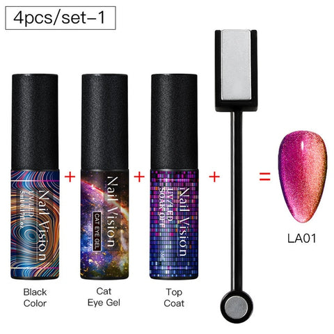 9D Chameleon Magnetic Cat Eye Gel Nail Polish Long Lasting Shining Laser Cat Eye Soak Off UV LED Nail Art Gel Varnish Lacquer