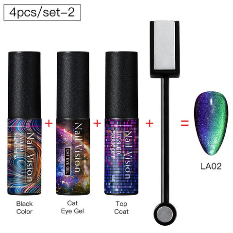 9D Chameleon Magnetic Cat Eye Gel Nail Polish Long Lasting Shining Laser Cat Eye Soak Off UV LED Nail Art Gel Varnish Lacquer